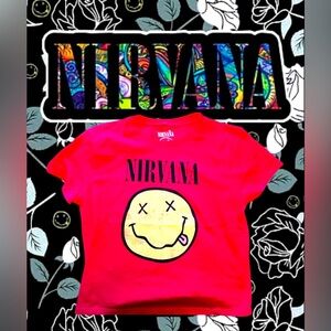 Nirvana Short Sleeve Crop T-Shirt Band Tee